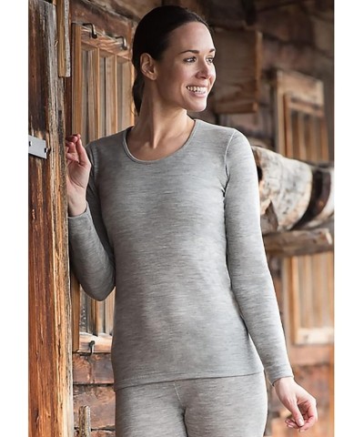 Women's Thermal Base Layer Top - Lightweight Moisture Wicking Organic Merino Wool Silk Undershirt Natural $38.68 Lingerie