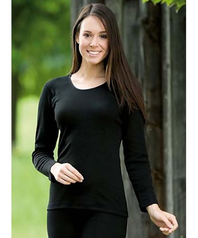 Women's Thermal Base Layer Top - Lightweight Moisture Wicking Organic Merino Wool Silk Undershirt Natural $38.68 Lingerie