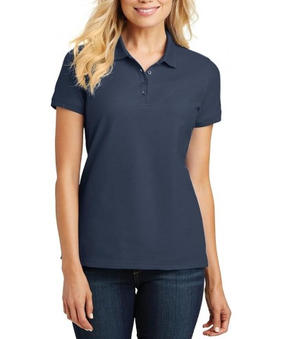 Women's Polo Shirts Short Sleeve Polo T Shirts – Pique Polo Shirts for Women T-Shirts 4-Button Polo Tee River Blue Navy $9.26...