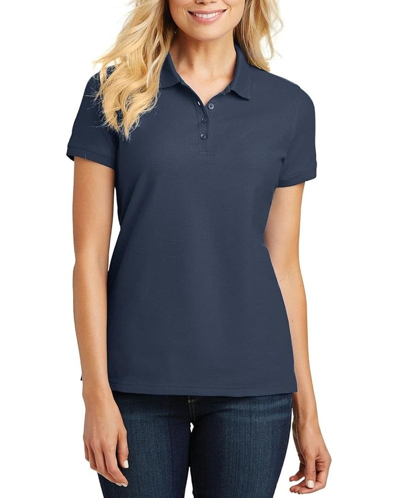 Women's Polo Shirts Short Sleeve Polo T Shirts – Pique Polo Shirts for Women T-Shirts 4-Button Polo Tee River Blue Navy $9.26...