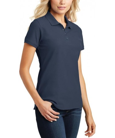 Women's Polo Shirts Short Sleeve Polo T Shirts – Pique Polo Shirts for Women T-Shirts 4-Button Polo Tee River Blue Navy $9.26...