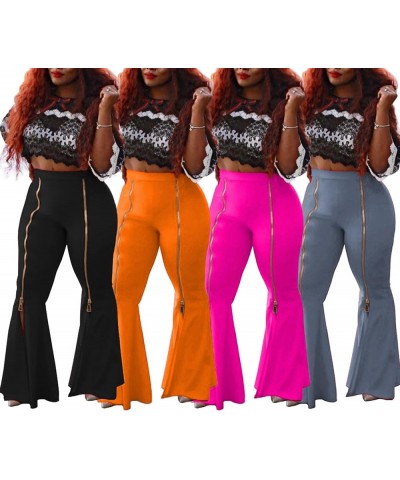 Bell Bottom Pants for Women Casual Stretchy Loose Wide Leg High Waisted Long Flare Pants C-grey $12.00 Pants