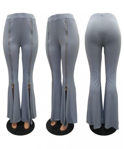 Bell Bottom Pants for Women Casual Stretchy Loose Wide Leg High Waisted Long Flare Pants C-grey $12.00 Pants