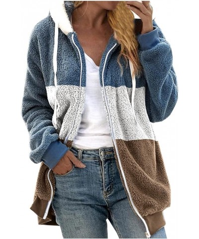 Womens Oversized Zip Up Sherpa Jacket Fleece Hoodie Winter Fuzzy Fleece JacketCoat Outerwear with Pockets 02-brown $10.37 Jac...