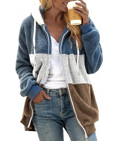 Womens Oversized Zip Up Sherpa Jacket Fleece Hoodie Winter Fuzzy Fleece JacketCoat Outerwear with Pockets 02-brown $10.37 Jac...