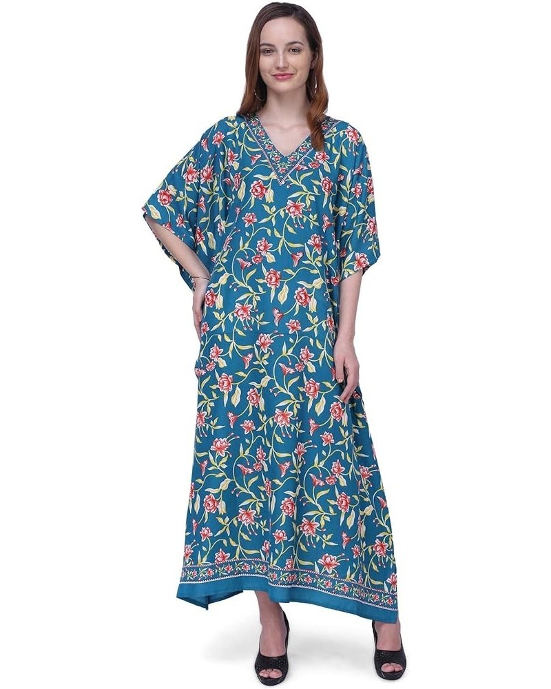 Women Kaftans Dresses, S-3XL, Regular to Plus Size 151-teal $10.00 Swimsuits