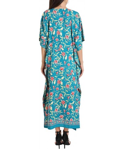 Women Kaftans Dresses, S-3XL, Regular to Plus Size 151-teal $10.00 Swimsuits