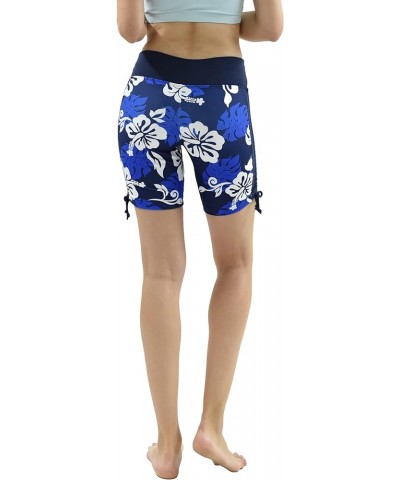 Women UPF 50+ Beach Board Shorts Swimsuit Hot Pants Bathing Swim Rash Guard Bottom (RSAP) Navy With Blue White $14.60 Swimsuits