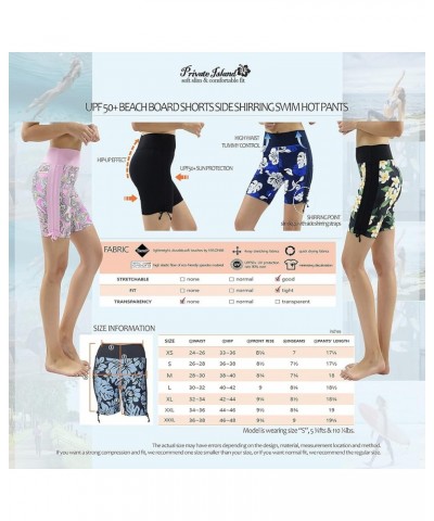 Women UPF 50+ Beach Board Shorts Swimsuit Hot Pants Bathing Swim Rash Guard Bottom (RSAP) Navy With Blue White $14.60 Swimsuits