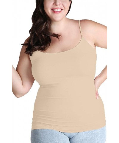 Women Seamless Premium Classic Camisole, Made in U.S.A, Plus Size Stone $11.58 Tanks