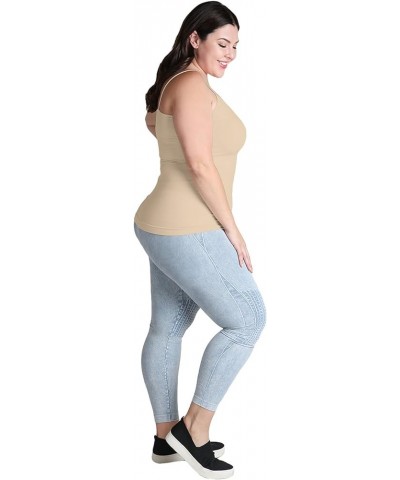 Women Seamless Premium Classic Camisole, Made in U.S.A, Plus Size Stone $11.58 Tanks