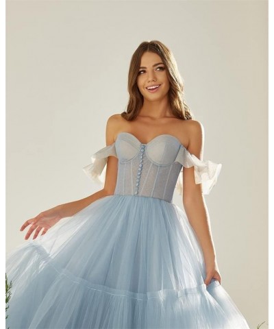 Off Shoulder Tulle Prom Dresses for Women Sweetheart Tea Length A Line Ball Gown Formal Evening Party Dress Dusty Rose $29.93...