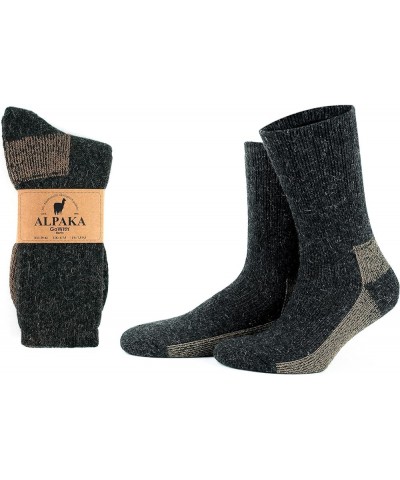 Alpaca Wool Hiking Crew Socks for Men & Women, Cushioned Terry Warm Socks, Thermal Thick Merino Blend Camping Socks Anthracit...