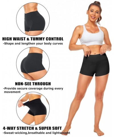 Biker Shorts for Women-High Waisted 3" Soft Gym Yoga Shorts Workout Booty Spandex Shorts for Women 6-grey $7.66 Activewear