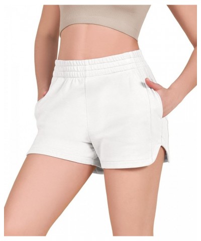 Women's Sweat Shorts with Pockets Cotton French Terry Drawstring Summer Workout Casual Lounge Shorts Style B White $13.71 Act...