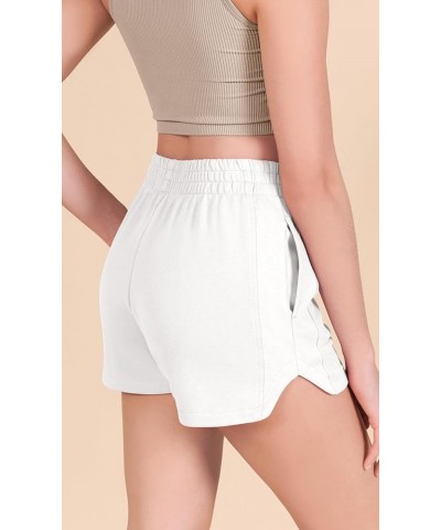 Women's Sweat Shorts with Pockets Cotton French Terry Drawstring Summer Workout Casual Lounge Shorts Style B White $13.71 Act...