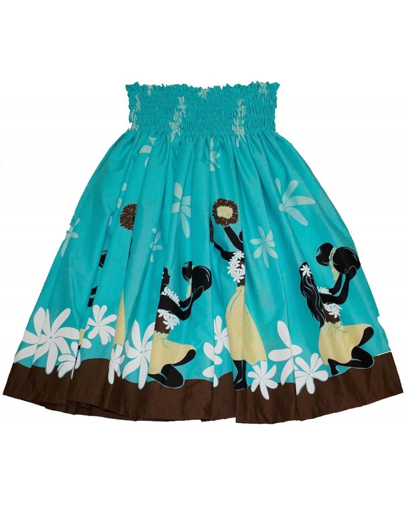 Hawaiian Pa'u Polynesian Hula Dance Skirt for Womens Blue Tapa $25.11 Skirts