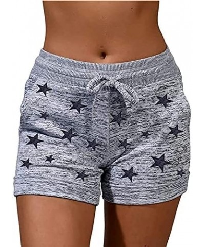 Sweat Shorts Womens 5" Comfy Cotton Athletic Gym Shorts High Waisted Workout Running Shorts Casual Jogger Short Pants Stars_g...