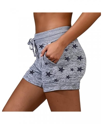 Sweat Shorts Womens 5" Comfy Cotton Athletic Gym Shorts High Waisted Workout Running Shorts Casual Jogger Short Pants Stars_g...