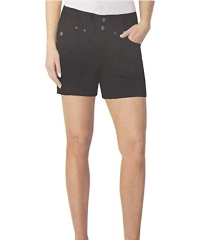Women's Soft Stretch Flat Front Shorts Black $12.12 Shorts