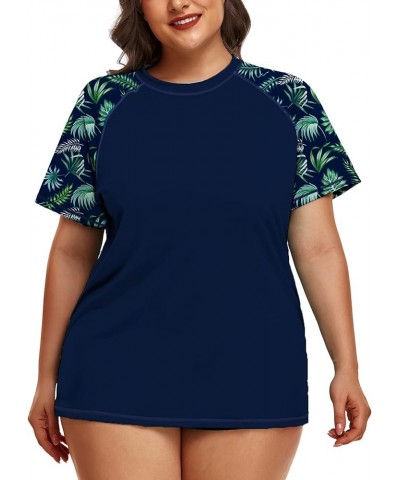 Women's Plus Size Rash Guard Swim Shirt Short Sleeves UPF 50+ Swimwear Workout Top 0X-6X Floral 15 $16.37 Swimsuits