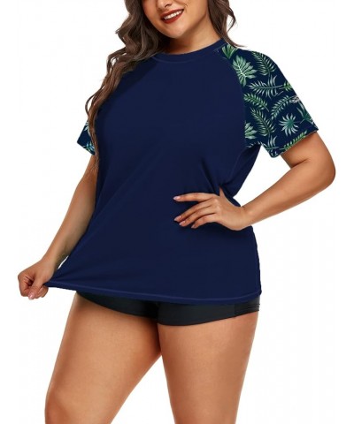 Women's Plus Size Rash Guard Swim Shirt Short Sleeves UPF 50+ Swimwear Workout Top 0X-6X Floral 15 $16.37 Swimsuits