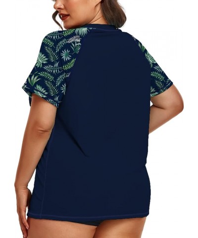 Women's Plus Size Rash Guard Swim Shirt Short Sleeves UPF 50+ Swimwear Workout Top 0X-6X Floral 15 $16.37 Swimsuits