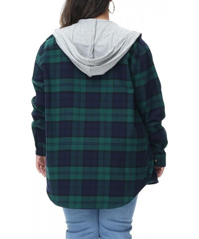 Women's Oversized Flannel Shirts Plaid Hoodie Long Sleeve Button Down Plus Size Casual Plaid Shirt Jacket (S-4X) plus-size 53...