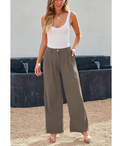 Womens Stretchy High Waisted Pants Trendy Skinny Business Work Casual Pencil Trousers with Pockets Mocha $22.32 Pants