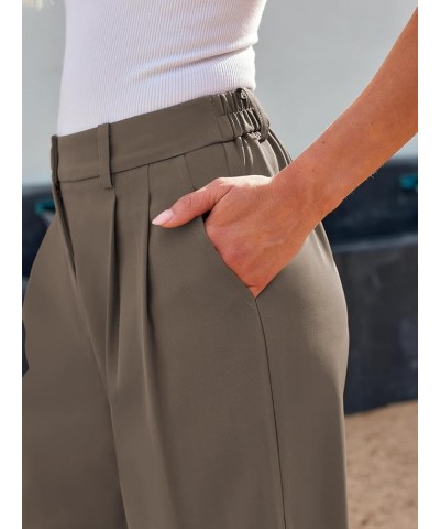 Womens Stretchy High Waisted Pants Trendy Skinny Business Work Casual Pencil Trousers with Pockets Mocha $22.32 Pants