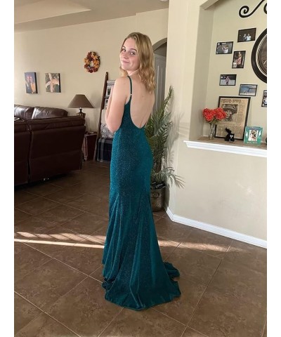 Women's Prom Dress Long High Slit Mermaid Formal Evening Gown for Wedding Turquoise $33.47 Dresses