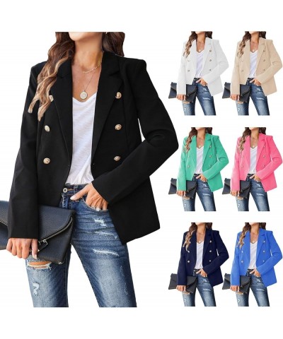 Womens Casual Blazers Jacket 2023 Fall Open Front Long Sleeve Work Office Blazer Lapel Button Suit Jacket with Pockets E-khak...