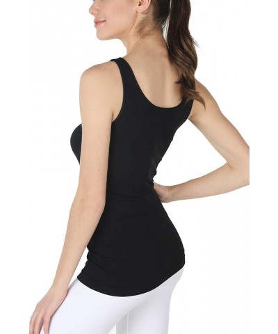 Women Seamless Premium Classic Tank Top, Made in U.S.A, One Size Black $25.19 Tanks