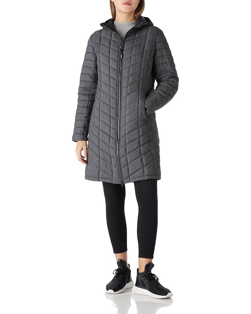 Women's Maryan Hooded Ultra Lightweight Warm Thermolite Long Puffer Coat Dark Grey-avg.36" Long Length $53.73 Jackets