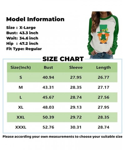 St Patricks Day Womens Sweatshirt 2024 Causal Long Sleeve Crewneck Pullover Cute Four Leaf Clover Print Shirts I-light Green ...