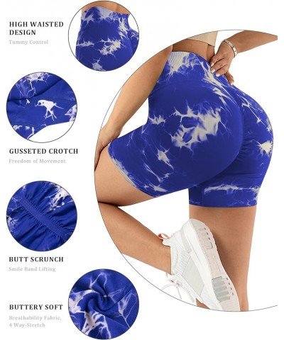 High Waisted Seamless Workout Leggings for Women Scrunch Butt Lifting Leggings Gym Booty Yoga Pant 0-tie Dye Navy_blue $10.19...