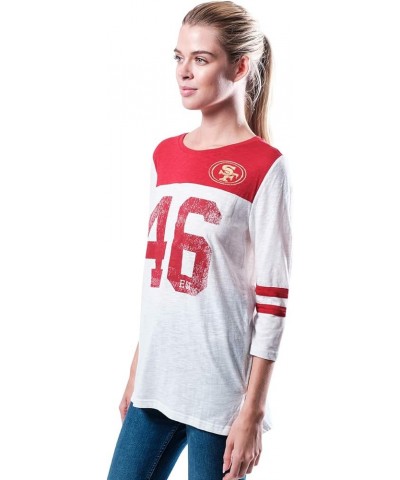 NFL Women's Super Soft Raglan Vintage Baseball T-Shirt San Francisco 49ers White $19.35 T-Shirts