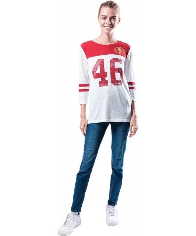 NFL Women's Super Soft Raglan Vintage Baseball T-Shirt San Francisco 49ers White $19.35 T-Shirts