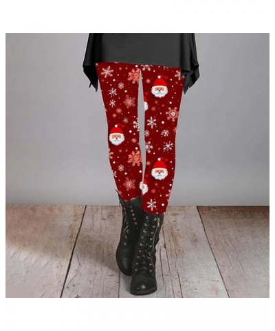 Women Yoga Pants Leggings Printed Casual Long All- Boot Pants Slim Pants Seamless Scrunch Tights Tumm Leggings for A-red $16....