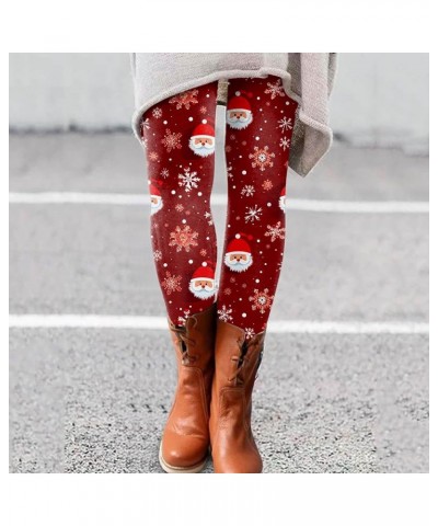 Women Yoga Pants Leggings Printed Casual Long All- Boot Pants Slim Pants Seamless Scrunch Tights Tumm Leggings for A-red $16....