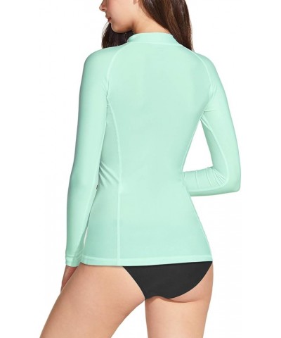 Women's UPF 50+ Zipper Rash Guard, Water Surfing Long Sleeve Swimsuit, UV/Sun Protection Swim Shirts Wetsuit Top Full Zip Ras...