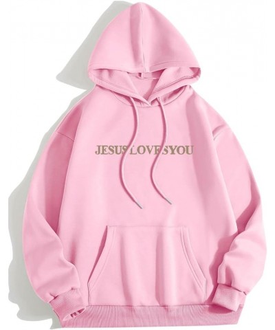 Trust In The Lord Christian Graphic Hoodies Trendy Shape Printed Outfit with Pocket Oversize Fall Winter Fashion 2024 06-pink...