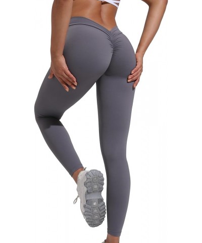 Scrunch Butt Lifting Leggings for Women Seamless High Waisted Workout Yoga Pants Ruched Booty Leggings 3 Grey $13.49 Activewear