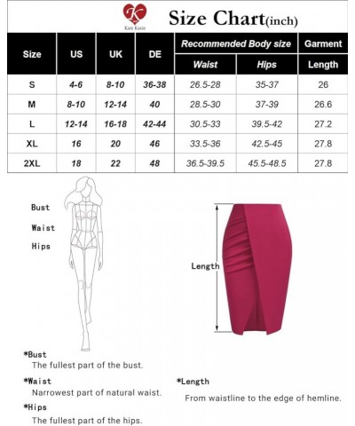 Wear to Work Pencil Skirts for Women Elastic High Waist Ruched Wrap Split Slit Bodycon Midi Skirt Coral Pink $20.99 Skirts