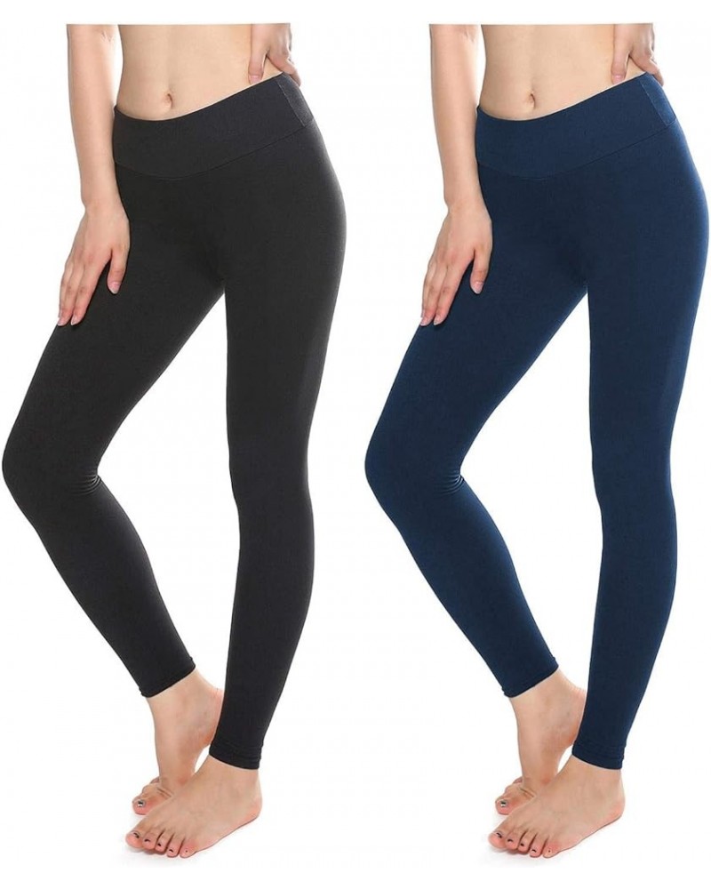 Buttery Soft Leggings for Women - High Waisted Leggings Pants with Pockets - Reg & Plus Size Black+navy $20.29 Leggings