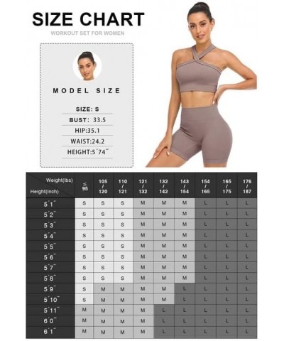 Ribbed Women Workout Sets 2 Piece Seamless Matching Gym Yoga Work Out Set A_lotusrootpurple Yoga $16.80 Activewear