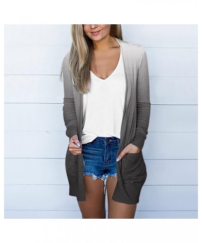 Blazers for Women Business Casual Open Front Cardigan Work Office 3/4 Sleeve Jacket Solid Short Coats J-grey $6.42 Blazers