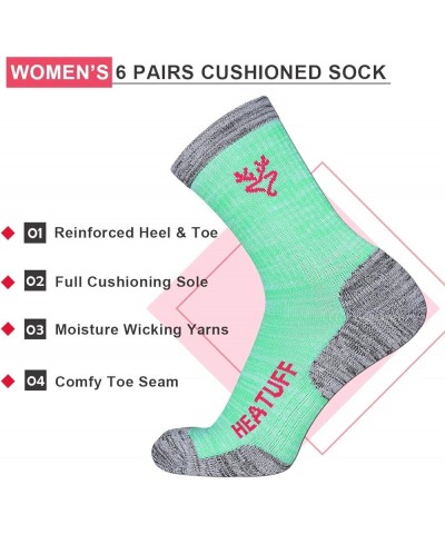 Womens 6 Pack Hiking Crew Socks Performance Athletic Cushion Outdoor Trekking Sock Shoe Size: 6-10 Multicolour 2(6 Pairs) $14...