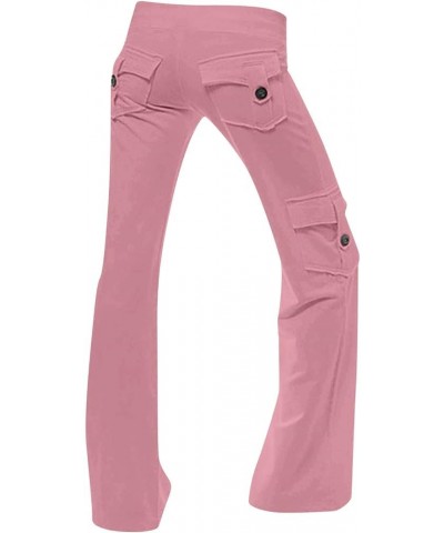 Womens Cargo Pants High Waisted Casual Pant Baggy Stretchy Wide Leg Jogger Sweatpants Y2k Trousers with Pockets 09-pink $7.07...