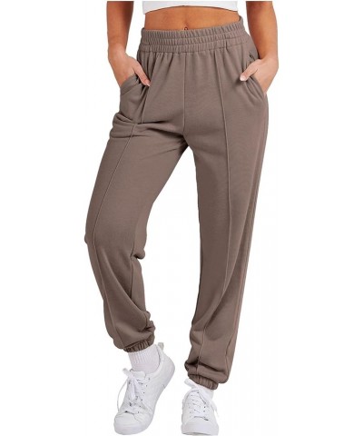 Womens Joggers Sweatpants with Pockets High Waisted Athletic Jogger Pants Baggy Lightweight Comfy Lounge Trousers L007-coffee...